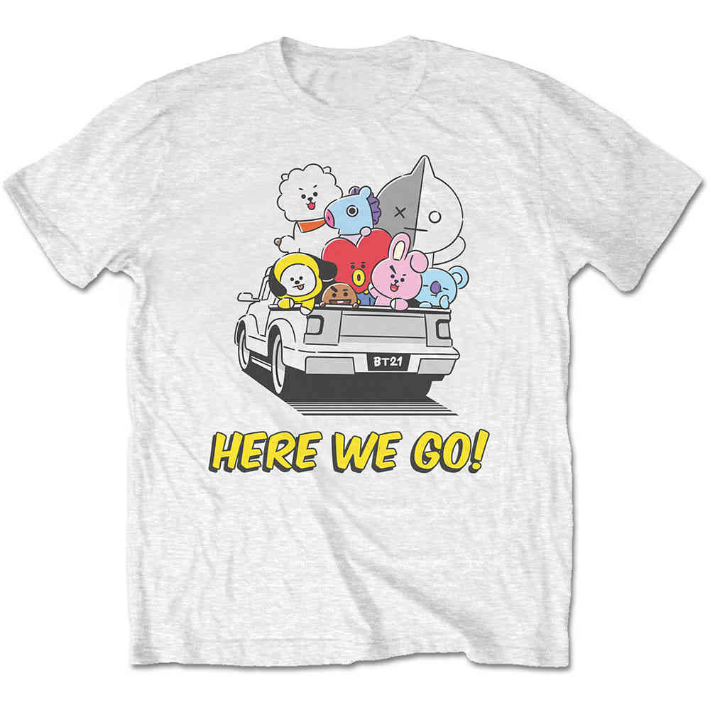 BT21 - Here We Go Heren Tshirt - Wit